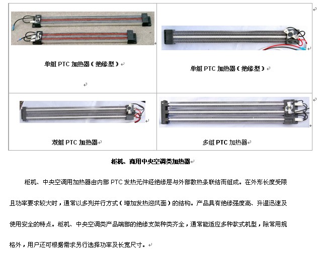 柜機、商用中央空調類加熱器